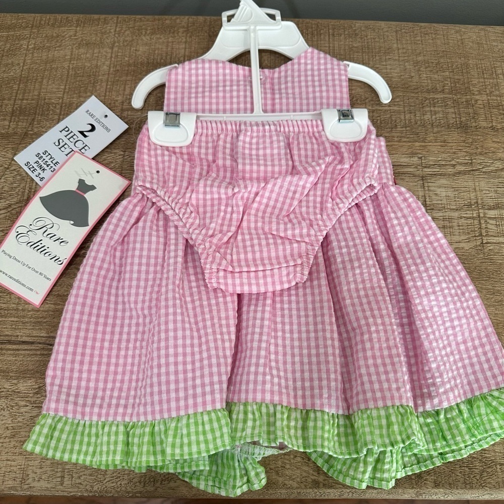 Rare Editions Seersucker Butterfly Dress | Size 3-6 Months | NWT - Picture 7 of 9